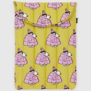 Baggu Puffy Laptop Sleeve 16" in Puffer Snoopy Pink