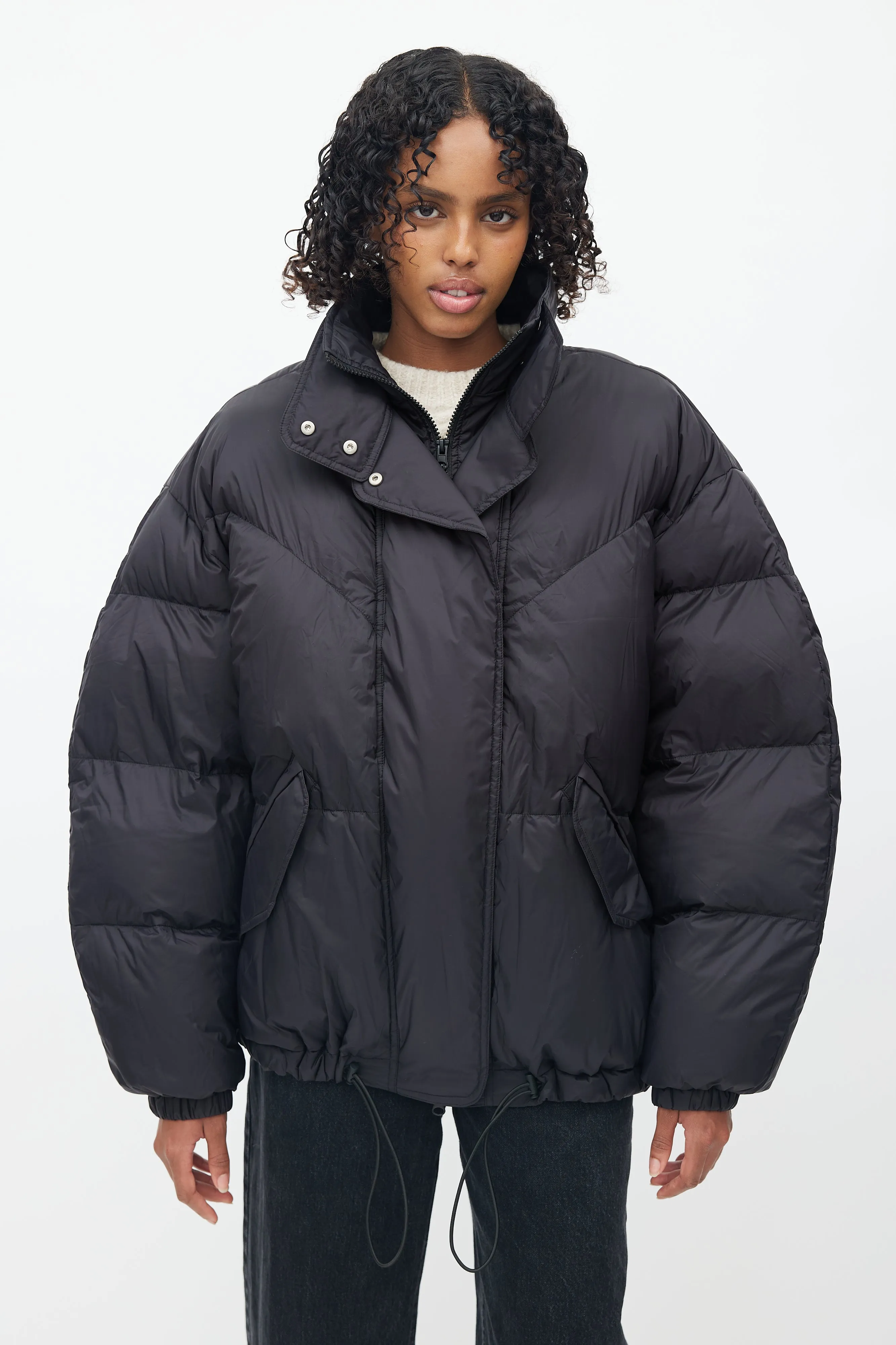Black Nylon Fimo Puffer Jacket