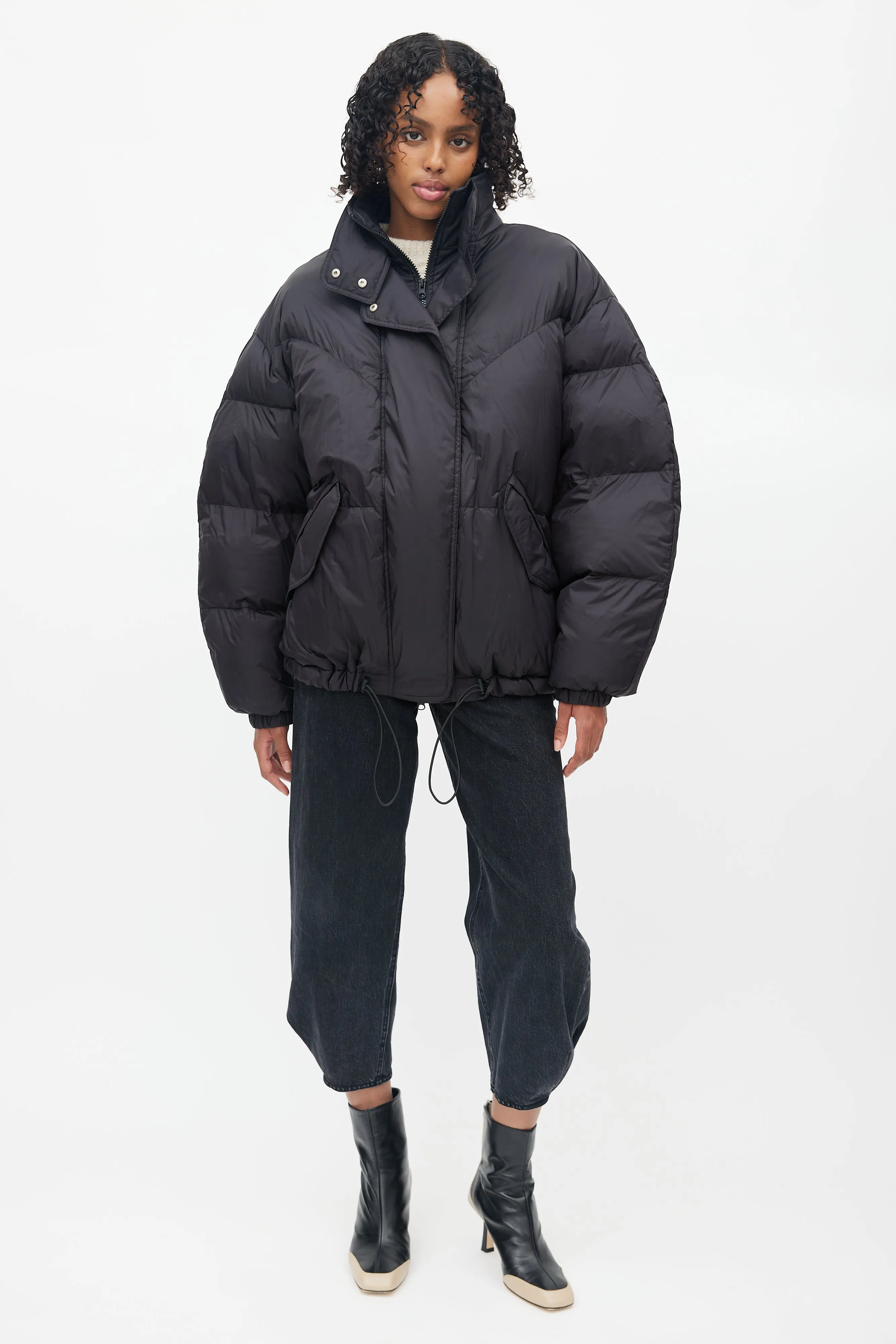 Black Nylon Fimo Puffer Jacket