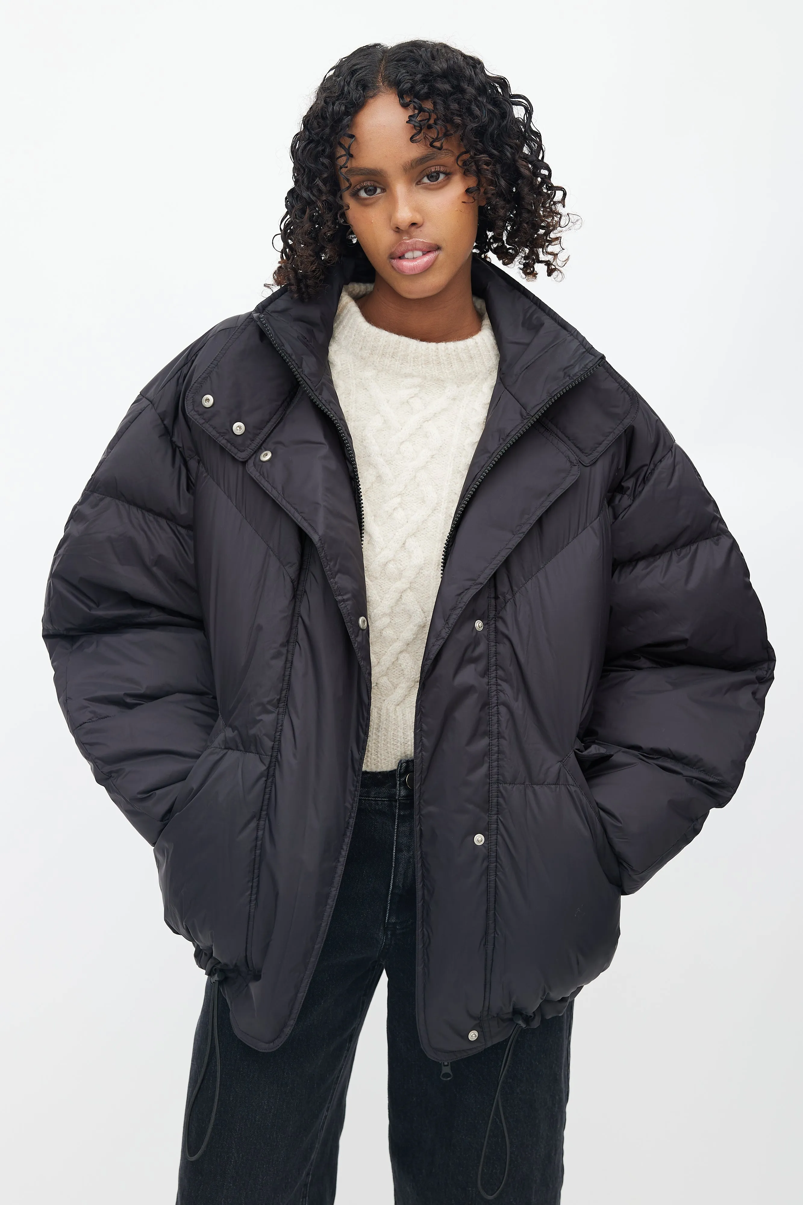 Black Nylon Fimo Puffer Jacket