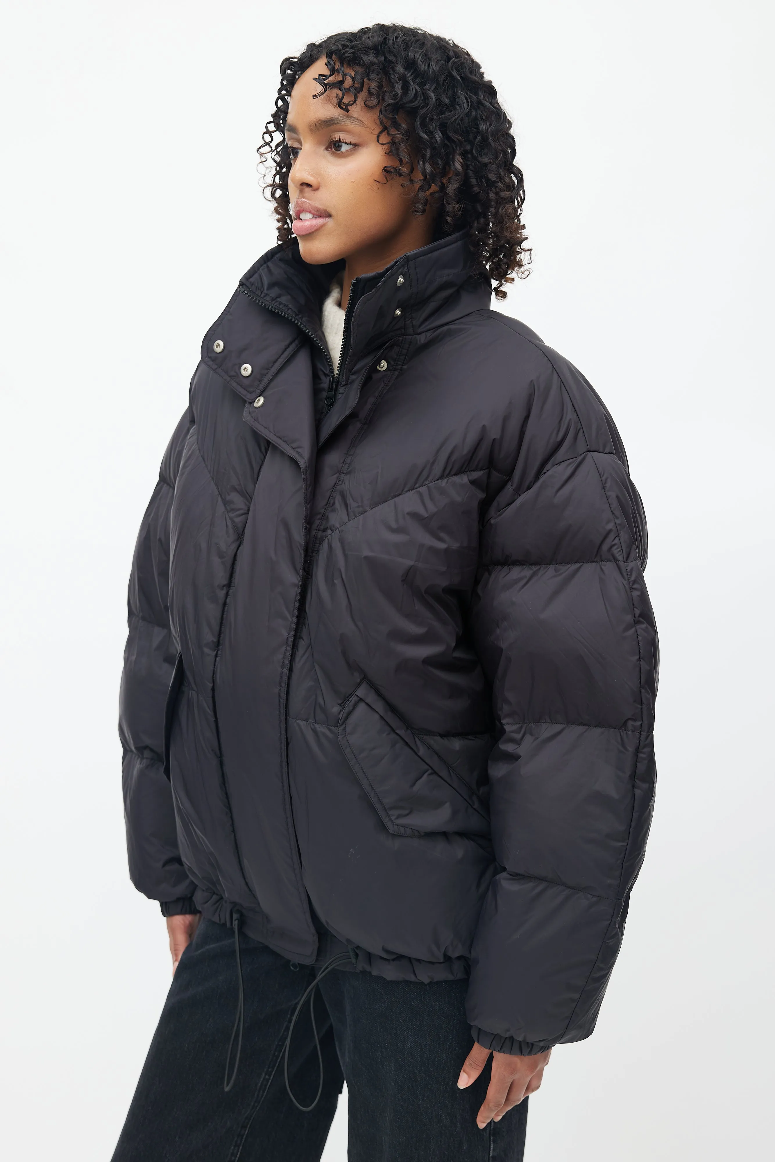 Black Nylon Fimo Puffer Jacket