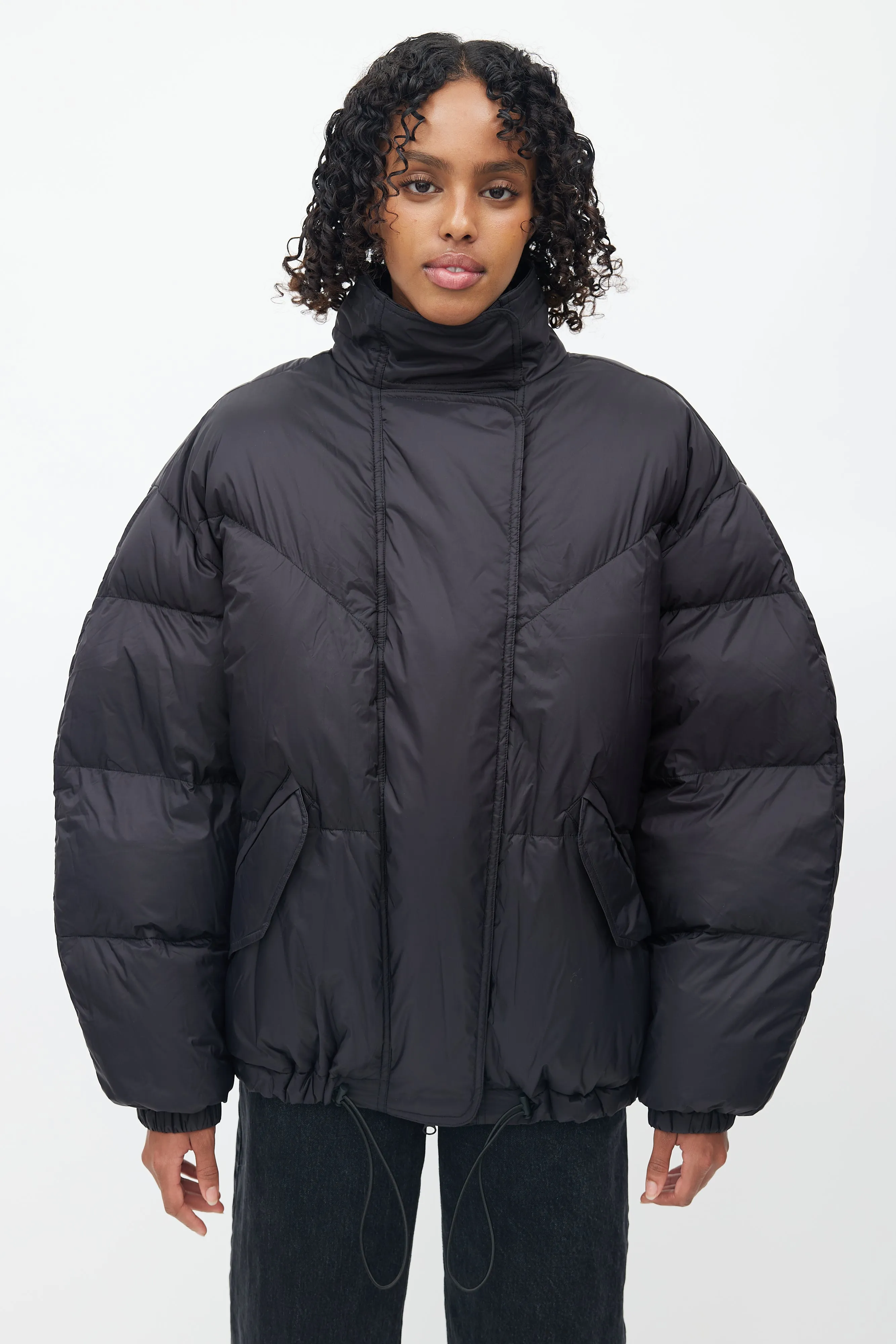 Black Nylon Fimo Puffer Jacket