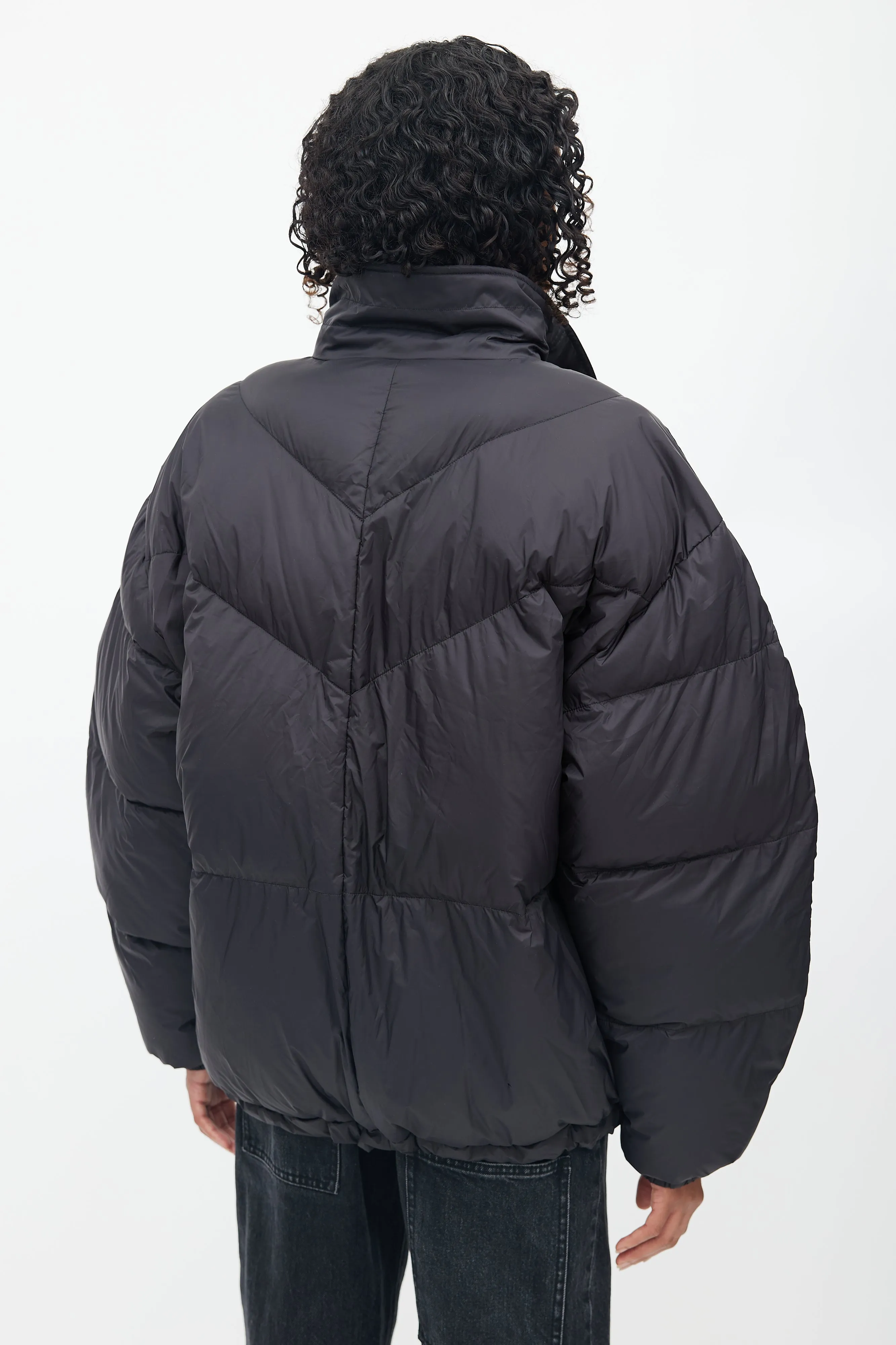Black Nylon Fimo Puffer Jacket