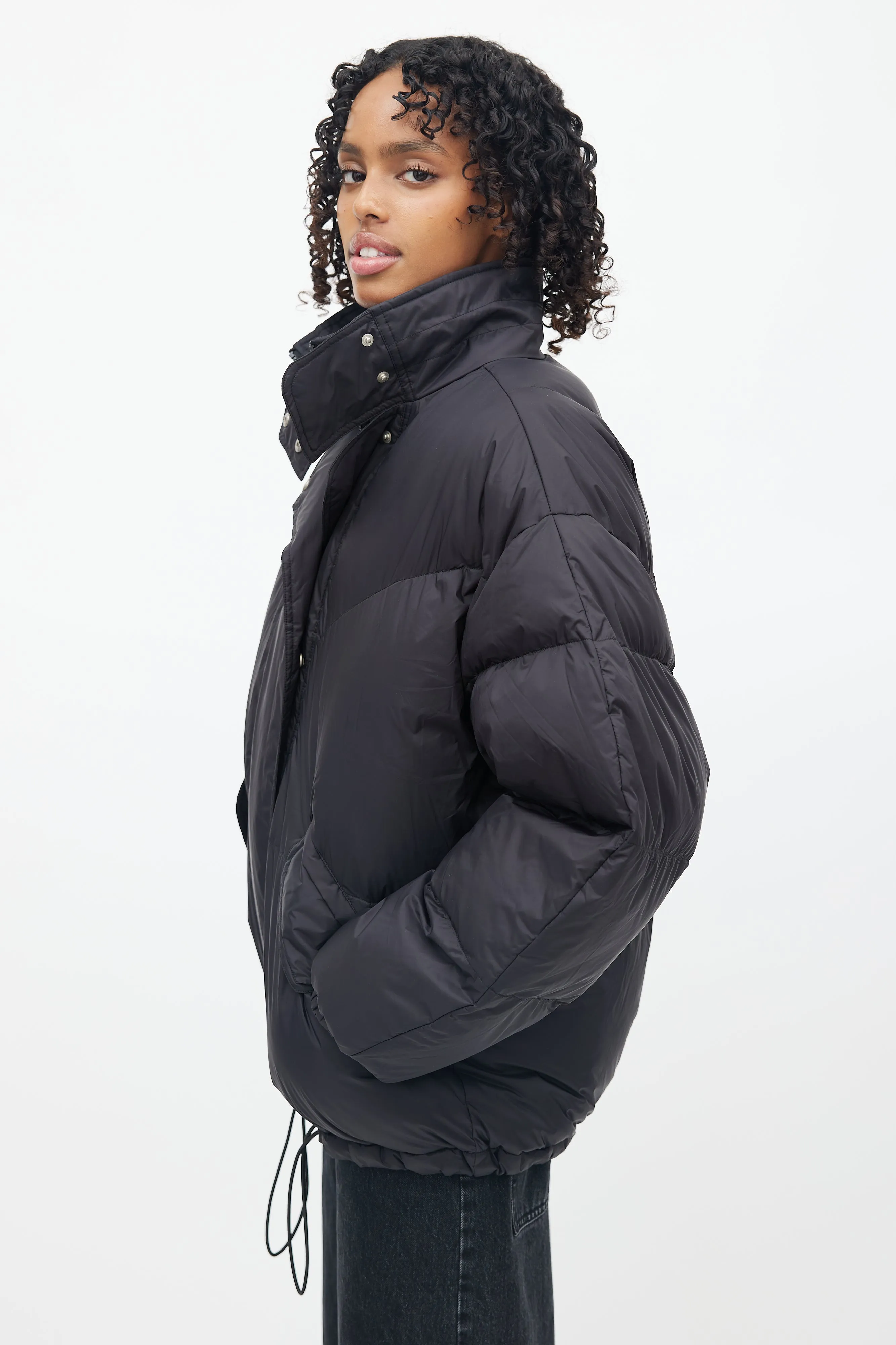 Black Nylon Fimo Puffer Jacket