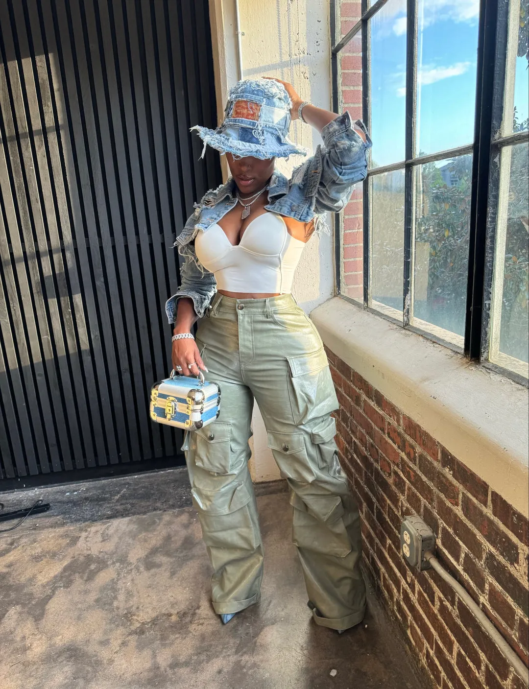 Cia Vintage Leather Cargo Pants