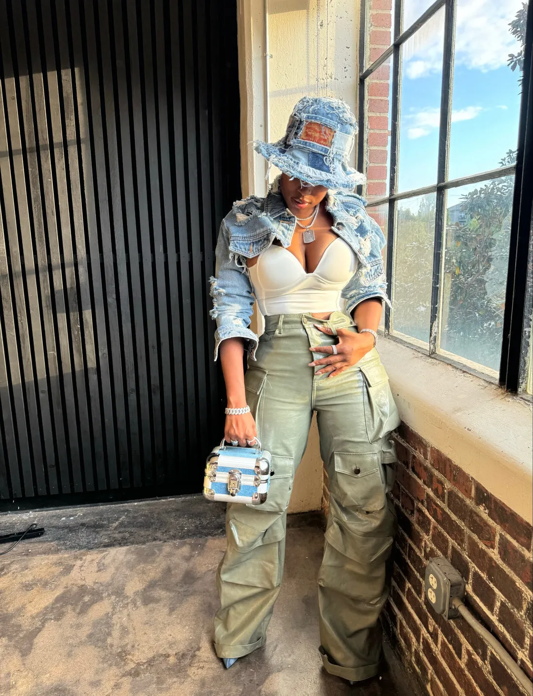 Cia Vintage Leather Cargo Pants