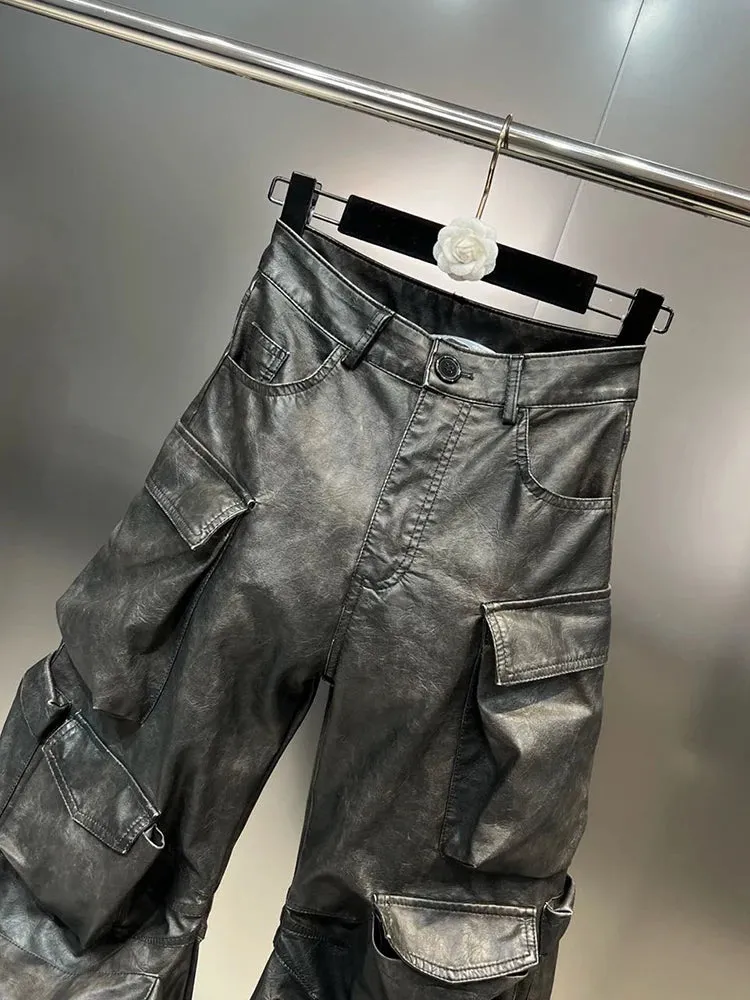 Cia Vintage Leather Cargo Pants