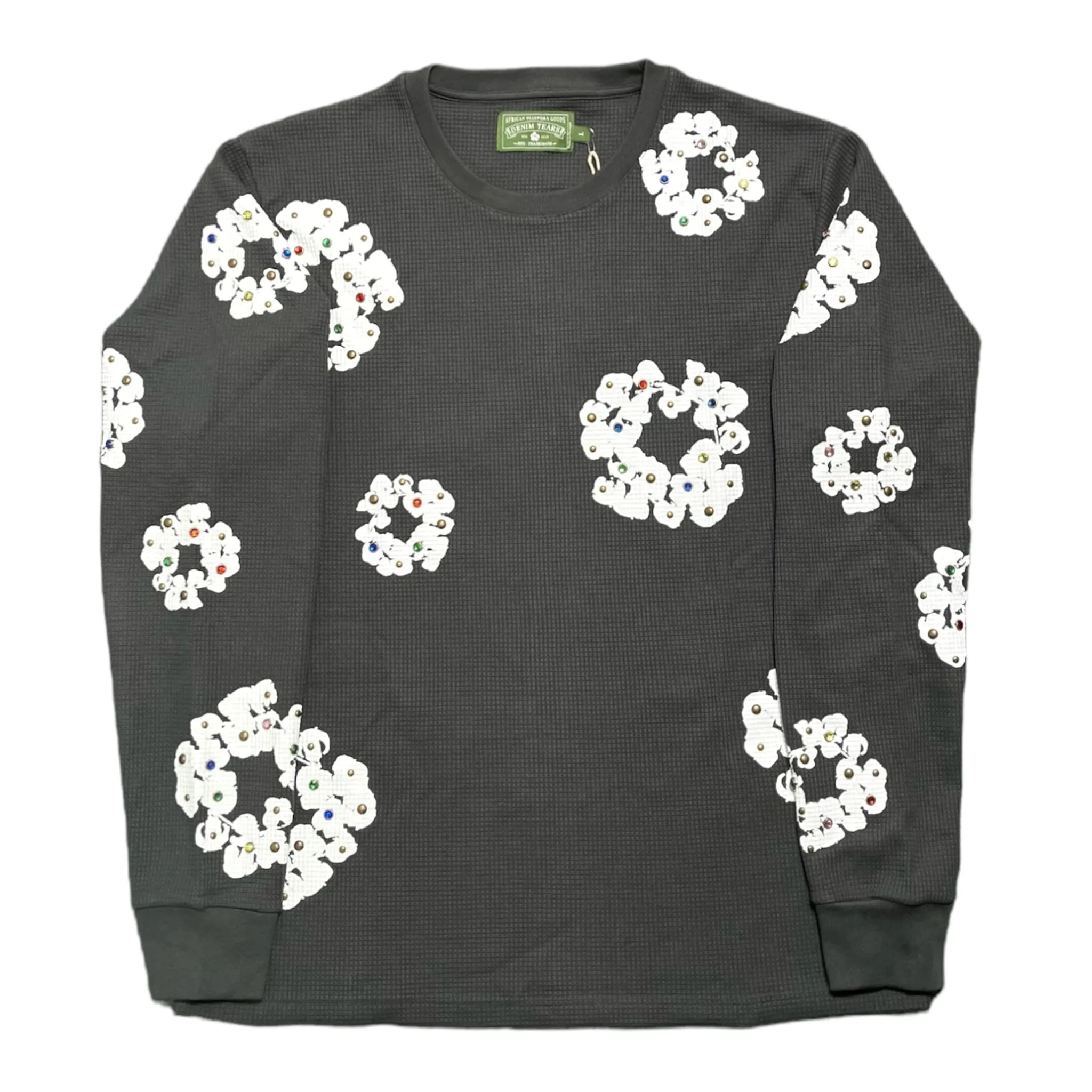 Denim Tears Rhinestone Cotton Wreath Thermal Vintage Black