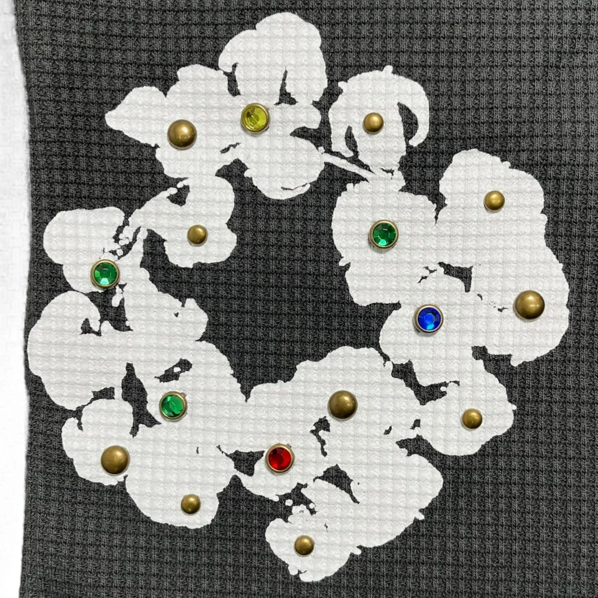 Denim Tears Rhinestone Cotton Wreath Thermal Vintage Black