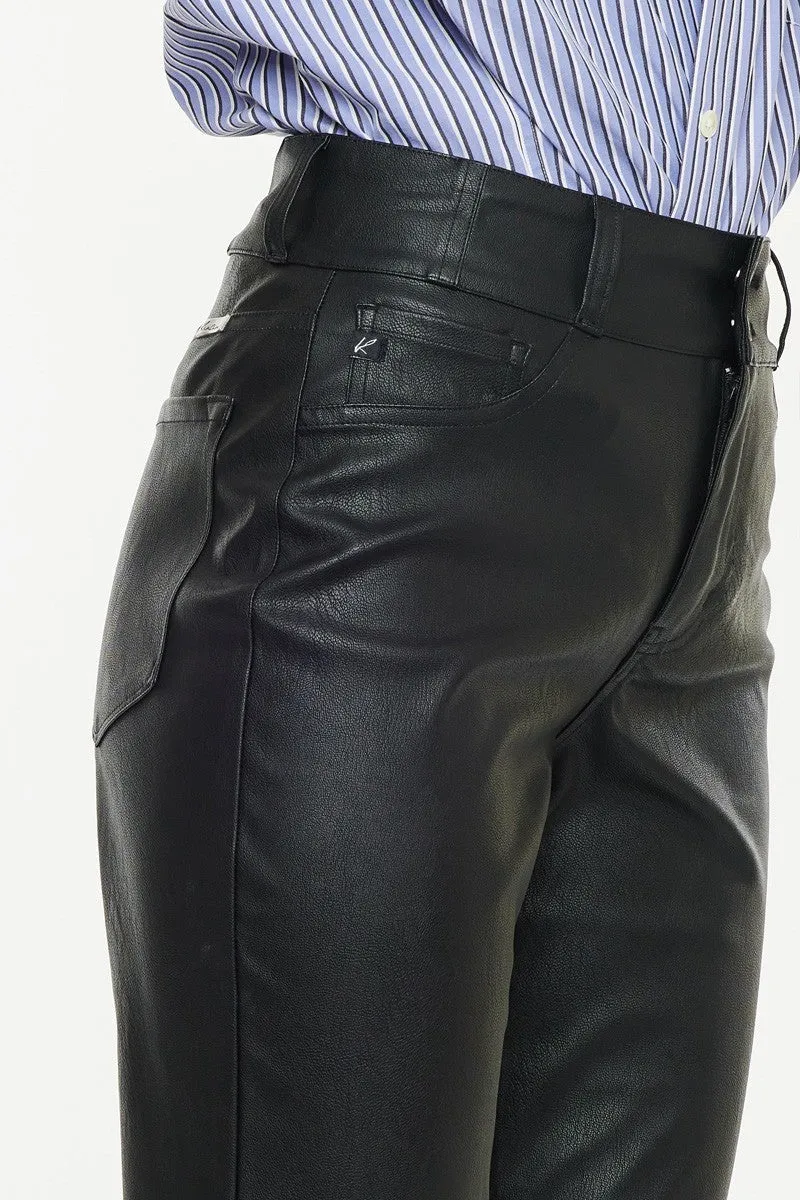 Dixie Wide Leg Flare Leather Pants