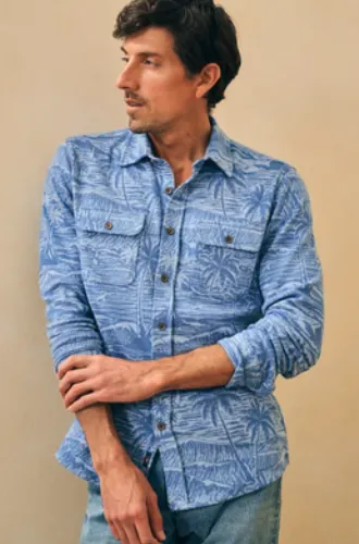 Faherty Legend Sweater Shirt Coastal Waters