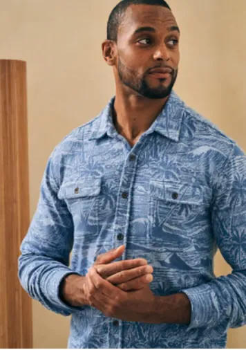 Faherty Legend Sweater Shirt Coastal Waters