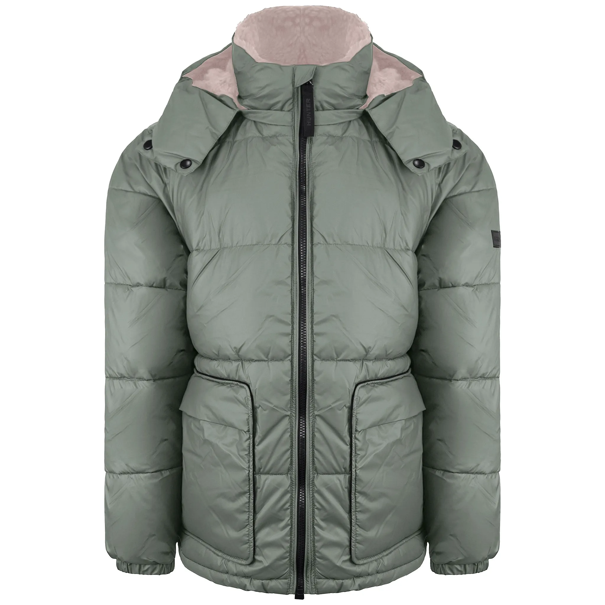 Hunter Interpid Mid Mens Grey Puffer Coat