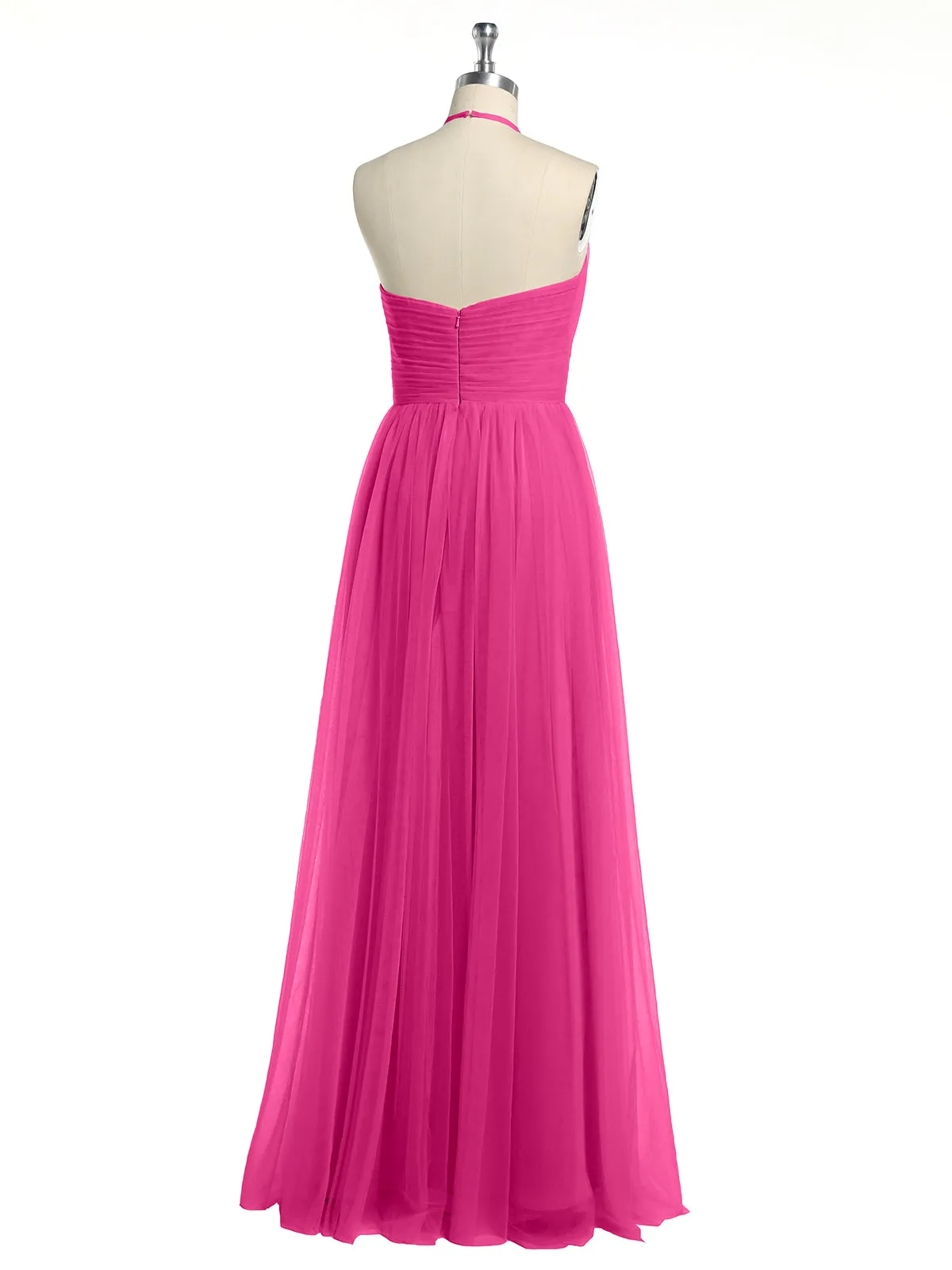 Illusion Neck Corss Waist Tulle Dresses-Azalea