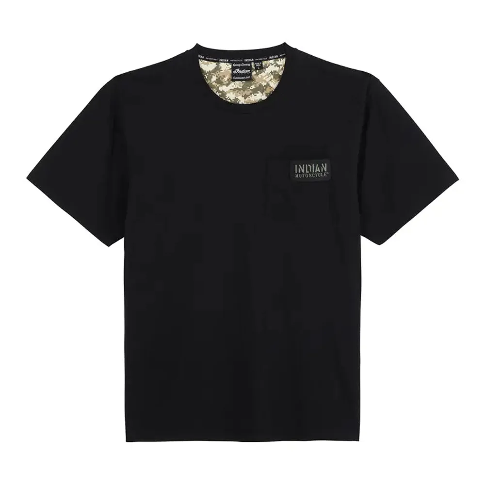 Indian Motorcycle  Polaris Mens Camo Lined Pocket T-Shirt Tee Soft Lightweight Comfortable