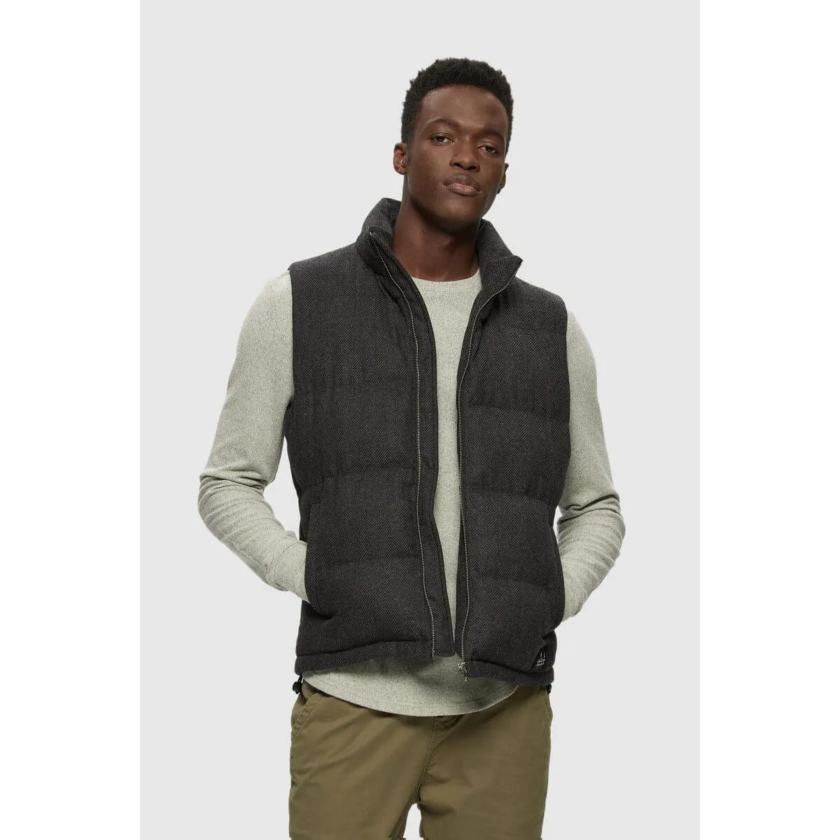 Kuwalla Wool Herringbone Puffer Vest