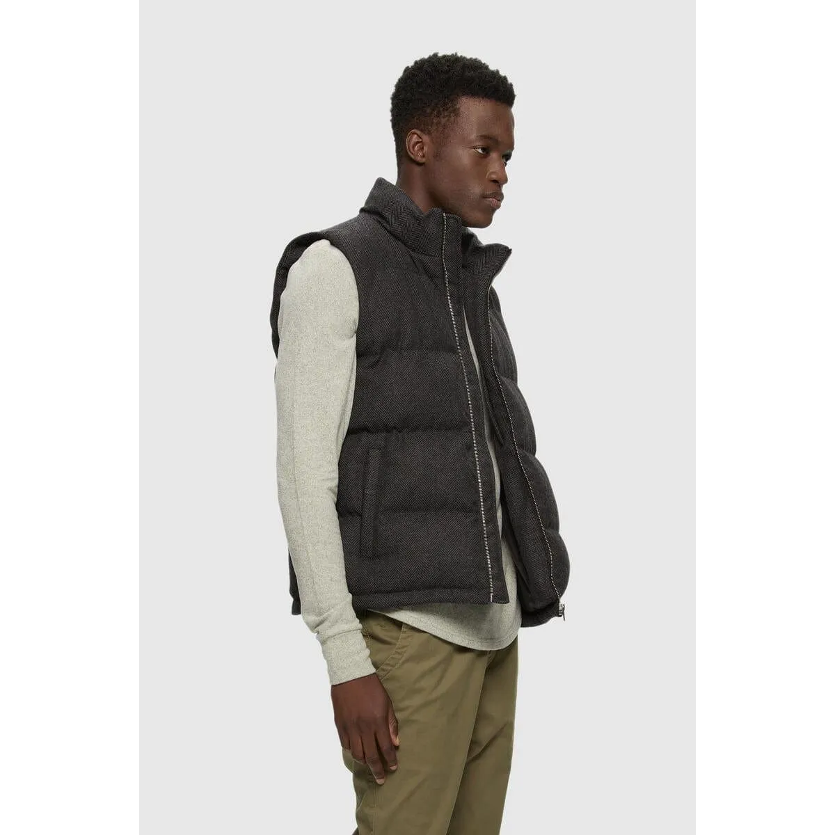 Kuwalla Wool Herringbone Puffer Vest