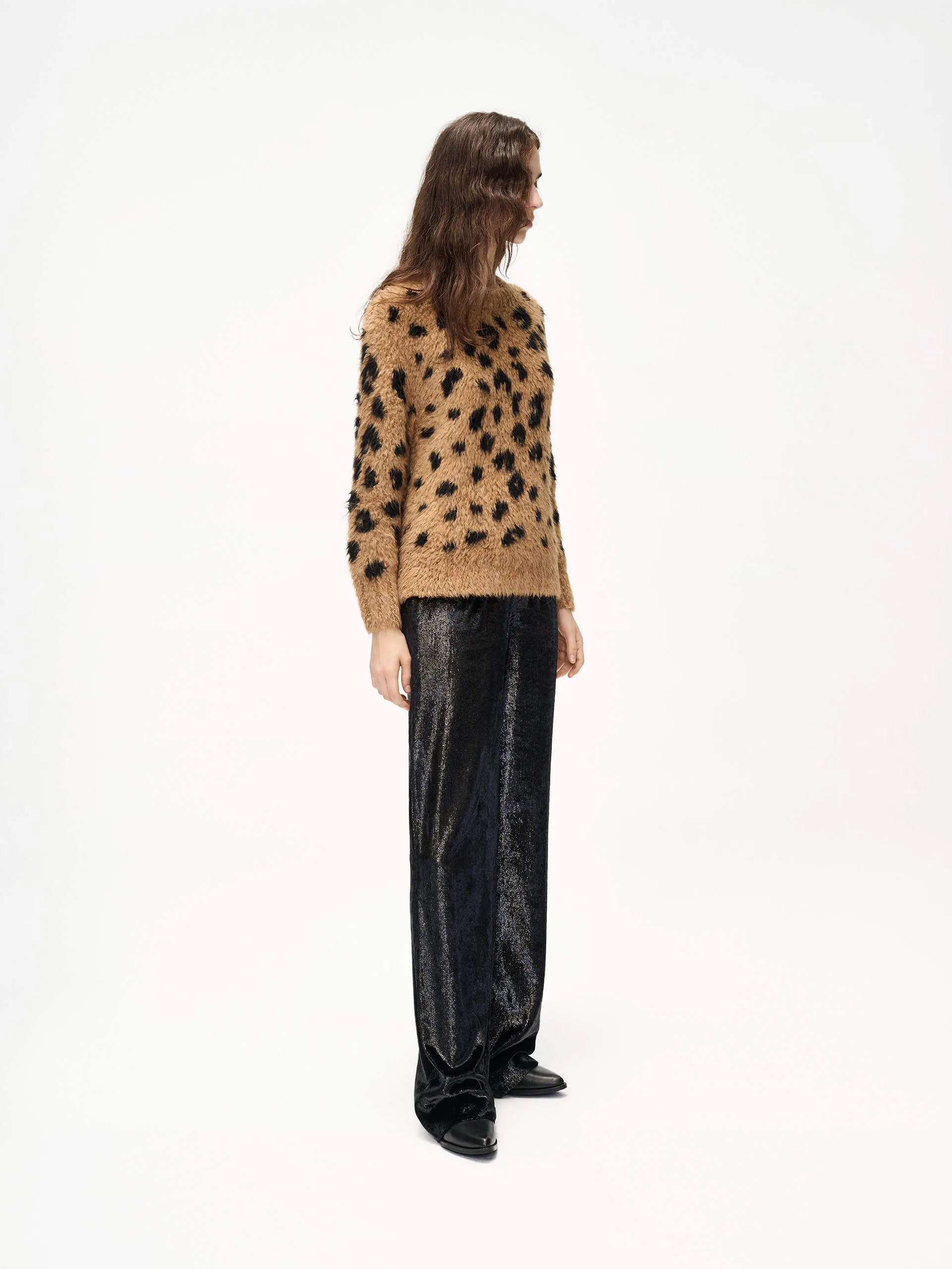 Leopard Print Knitted Sweater