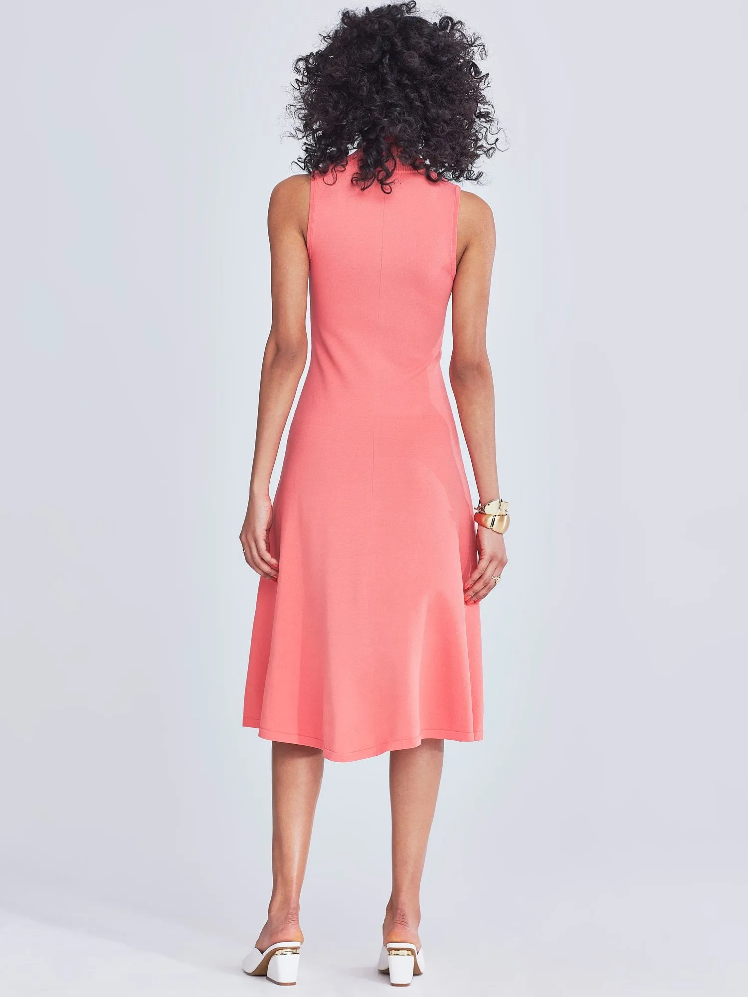 Leticia Zip-Front Flare Dress