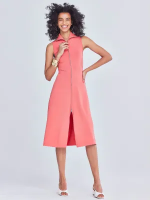 Leticia Zip-Front Flare Dress