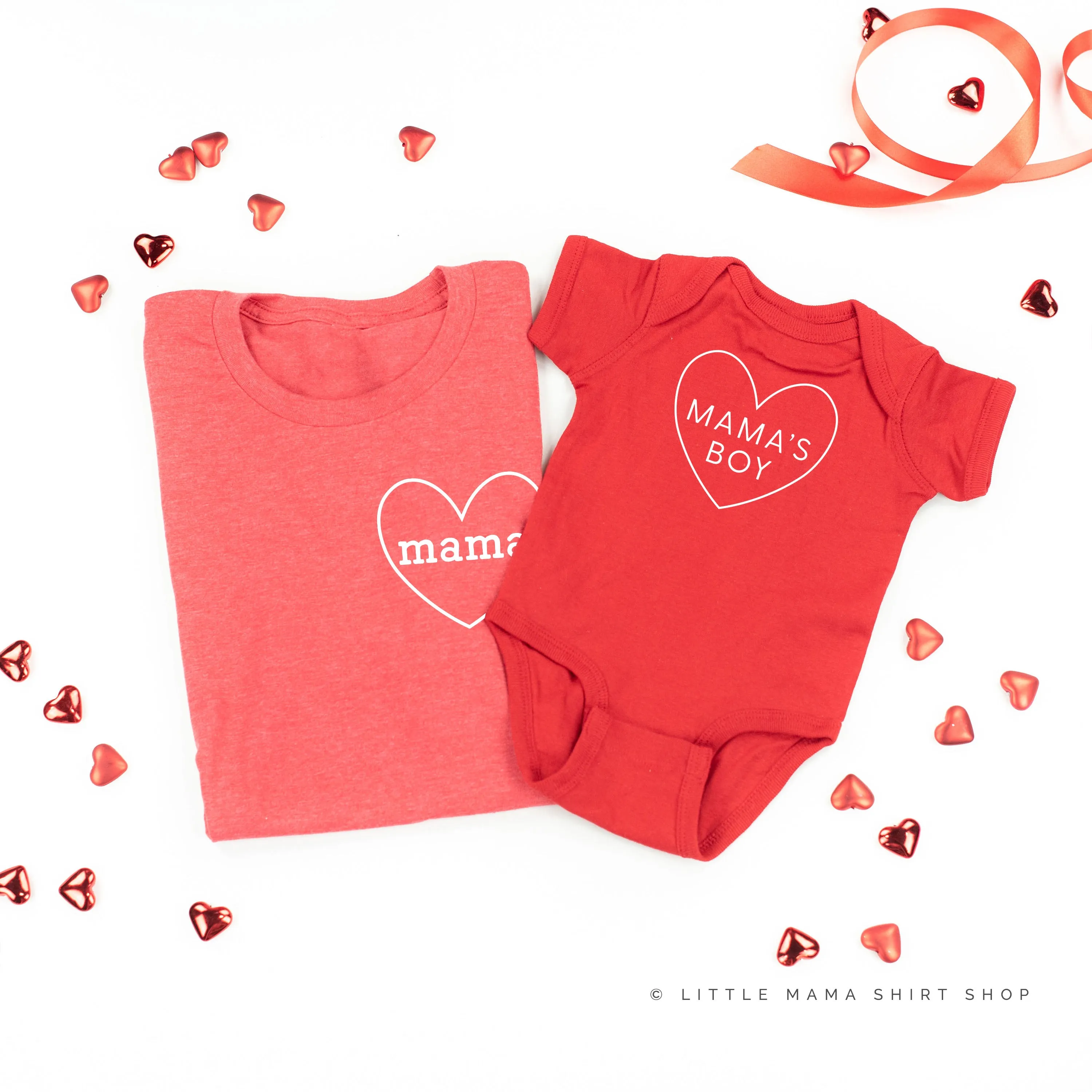 Mama / Mama's Boy (Heart Around) - Set of 2 Tees