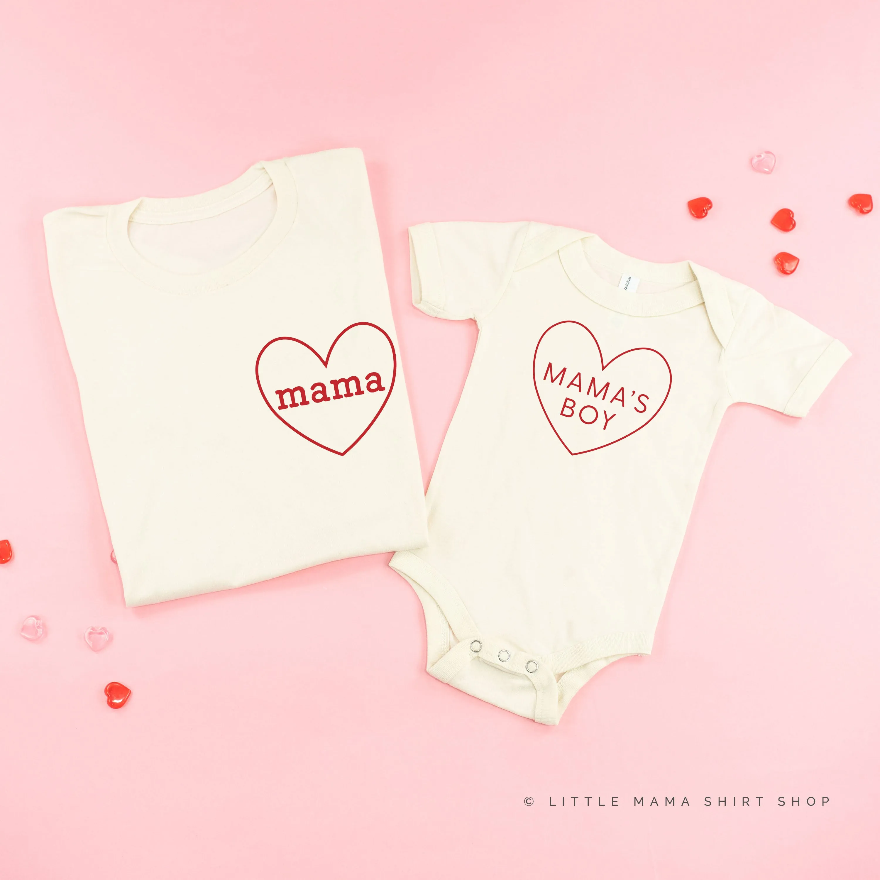 Mama / Mama's Boy (Heart Around) - Set of 2 Tees