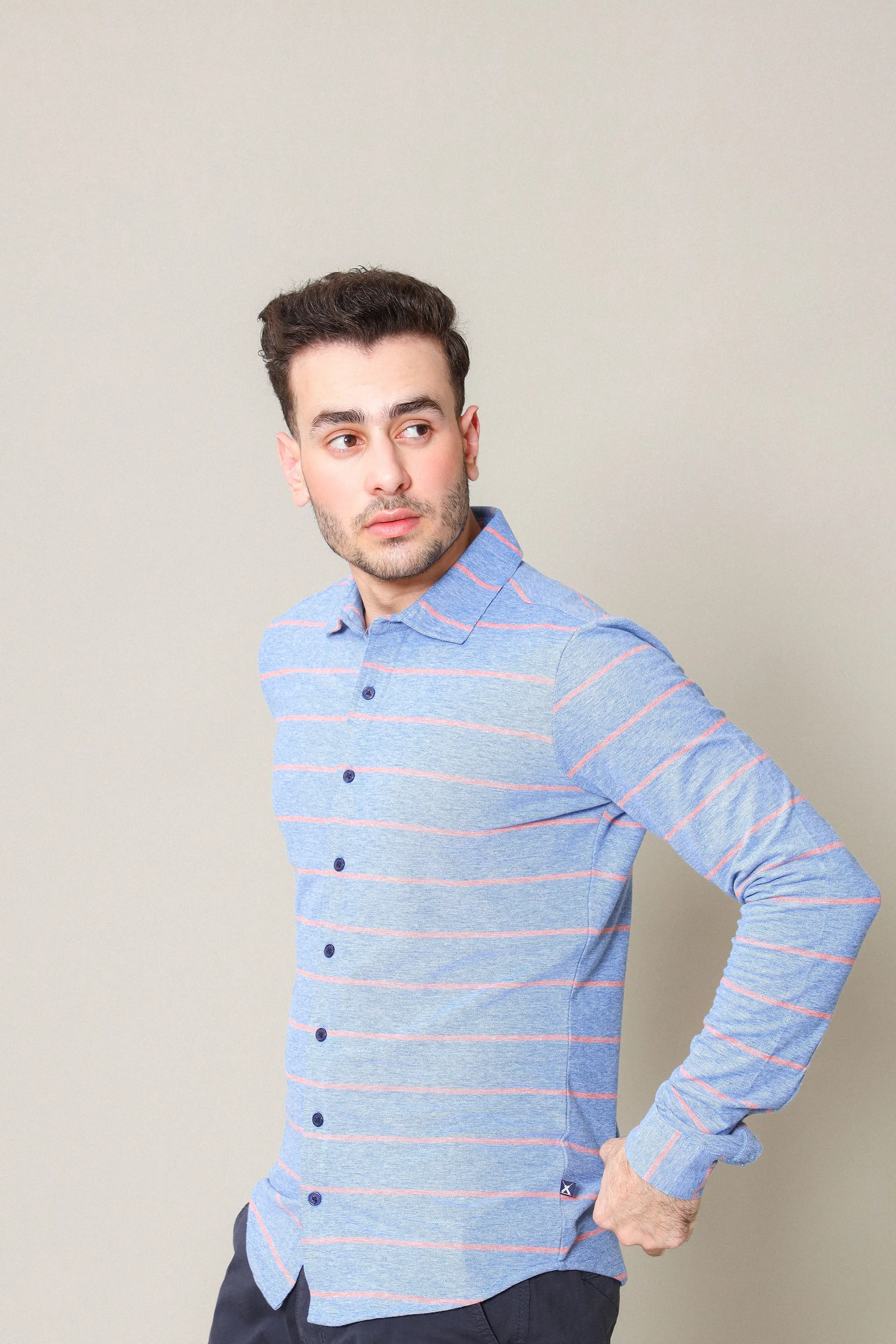 Men Yarn Dyed Button Down Shirt
