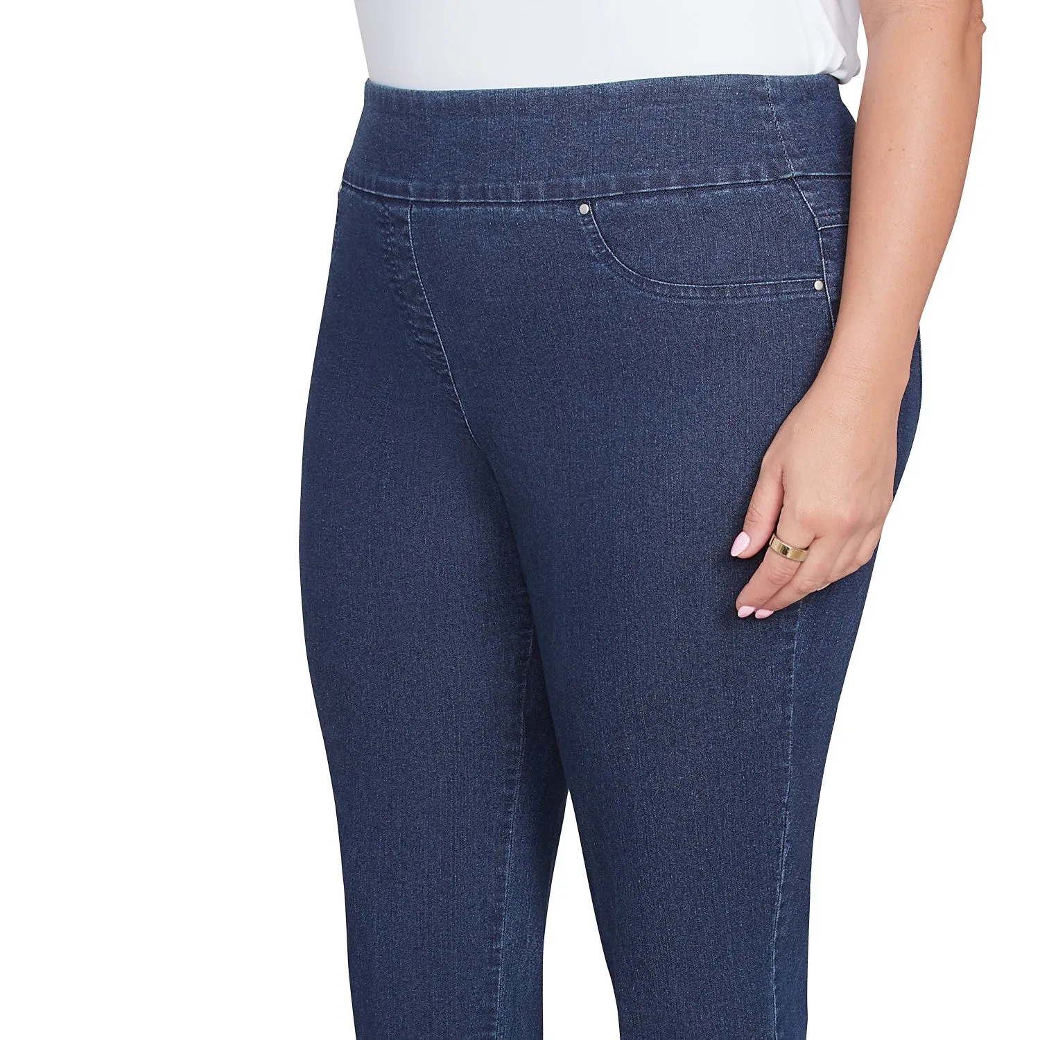 Plus Pull On Extra Stretch Foiled Jeans   - Ruby Rd