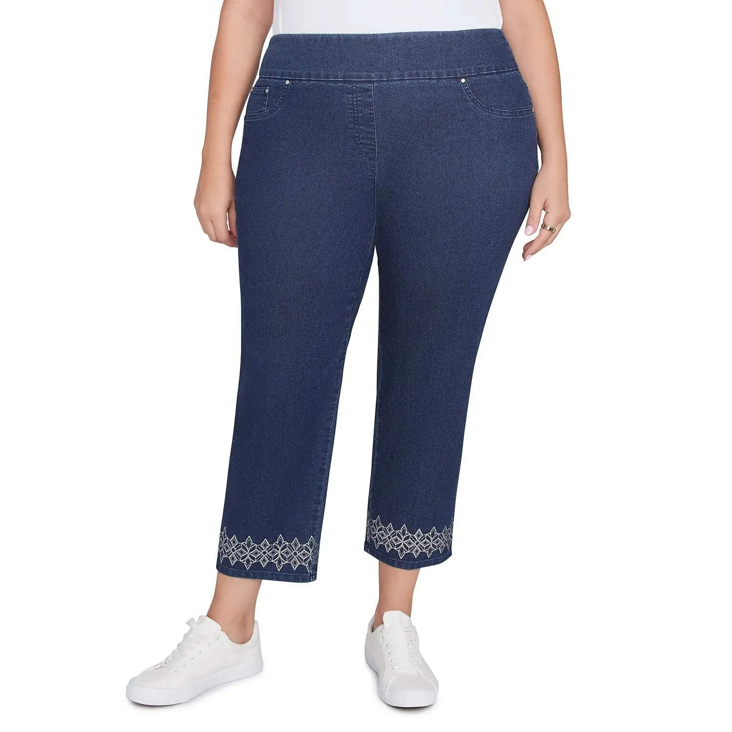 Plus Pull On Extra Stretch Foiled Jeans   - Ruby Rd