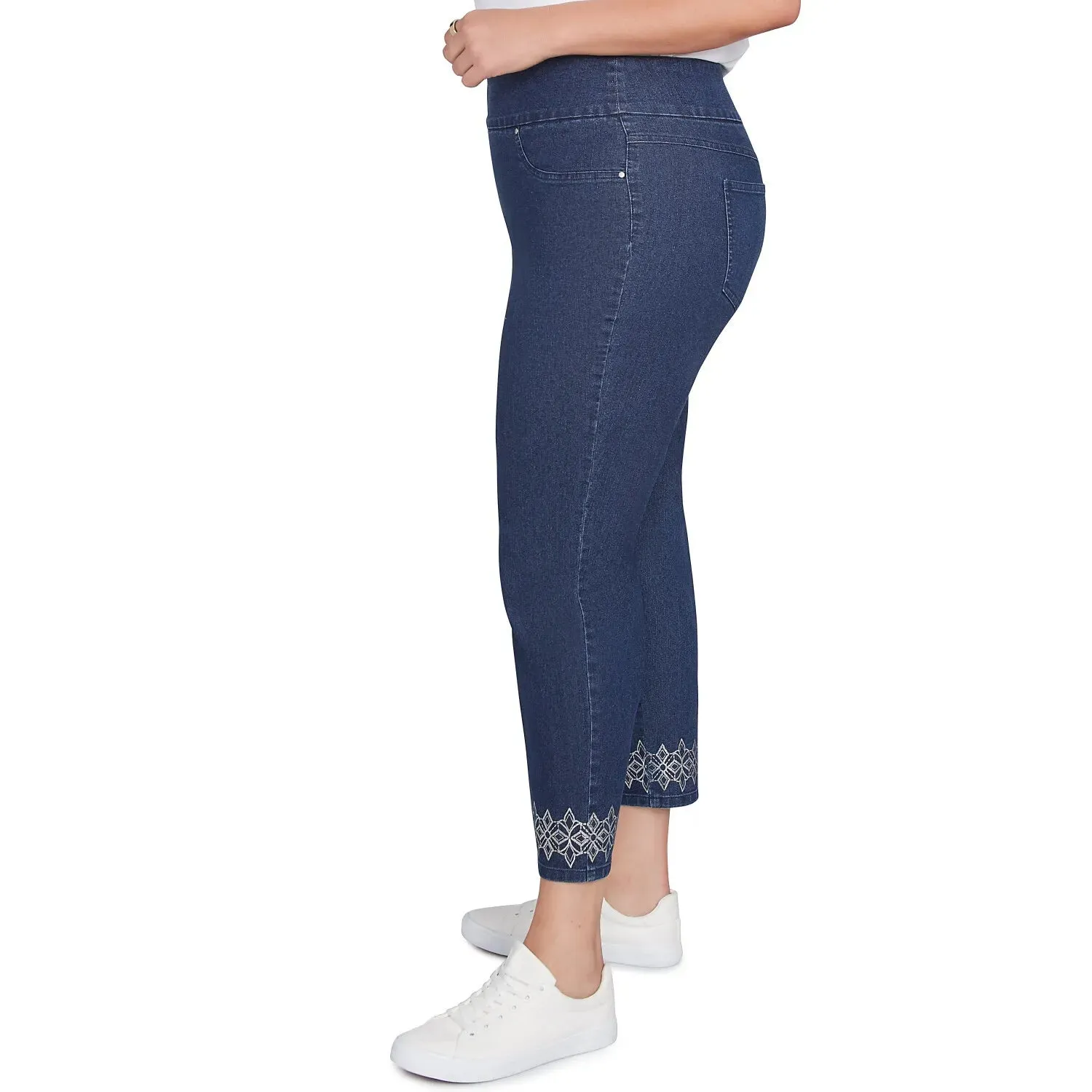 Plus Pull On Extra Stretch Foiled Jeans   - Ruby Rd
