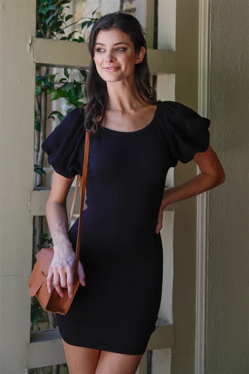 Puff Sleeve Bodycon Mini Dress