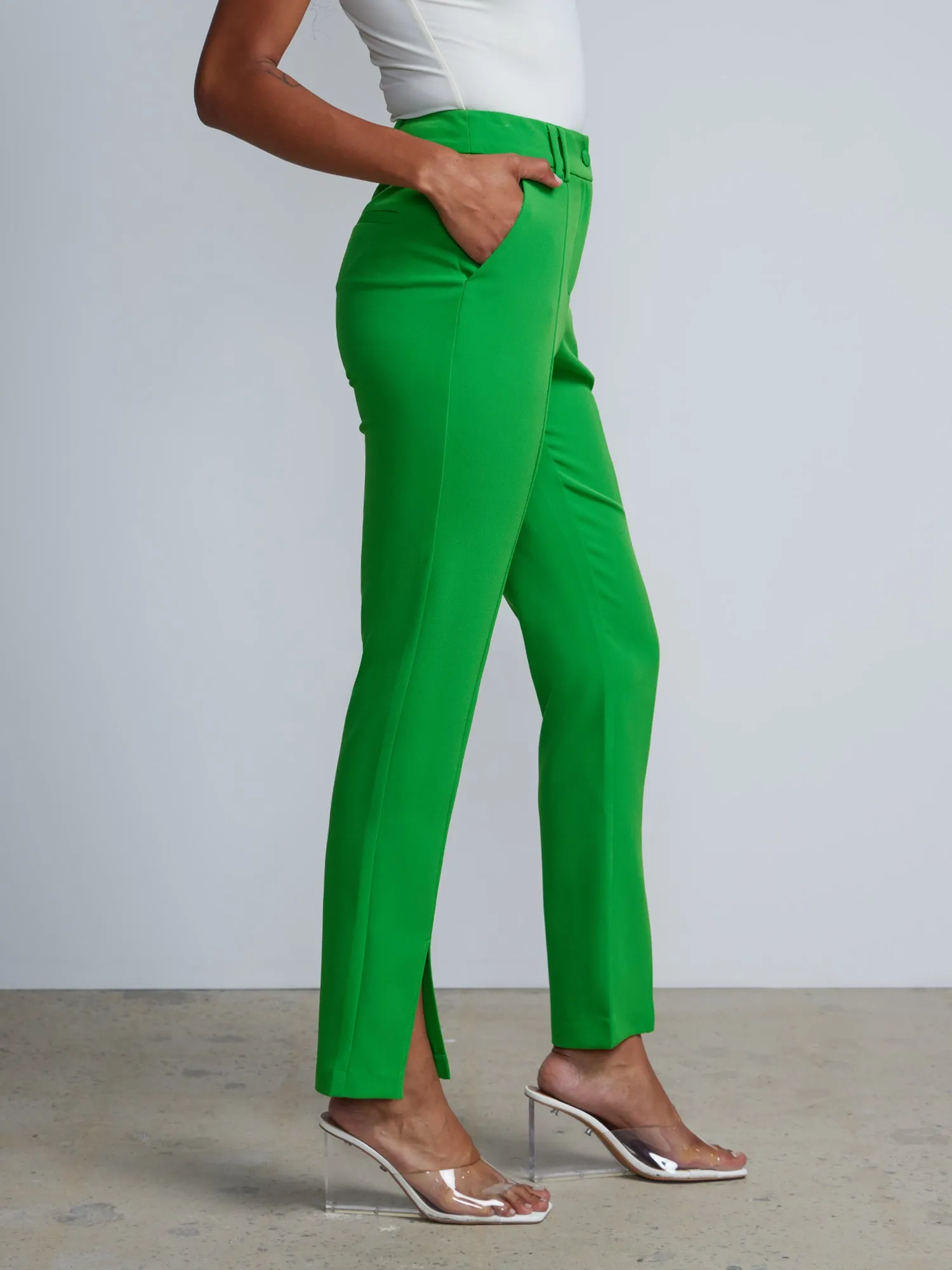 Slit Front Slim Leg Pants