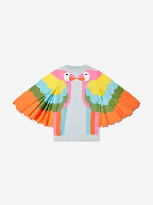 Stella McCartney Girls Parrot Sleeve Dress in Blue