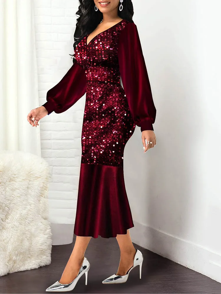 V-Neck Pit Stripes Trendy Solid Color Dresses