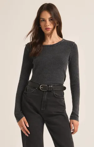 Z-Supply Arlet Thermal Long Sleeve Top - JET BLACK