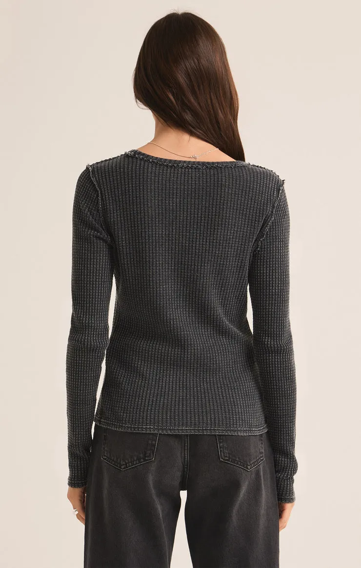 Z-Supply Arlet Thermal Long Sleeve Top - JET BLACK